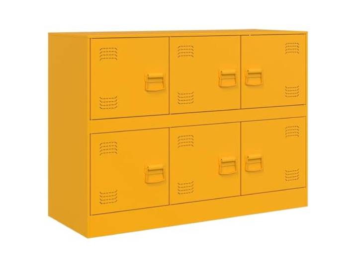 TYVANDE Sideboard 6 Fächer mit Türen, 6 Metallgriffe, kaltgewalzter Stahl, Tragkraft 90 kg, Montage erforderlich