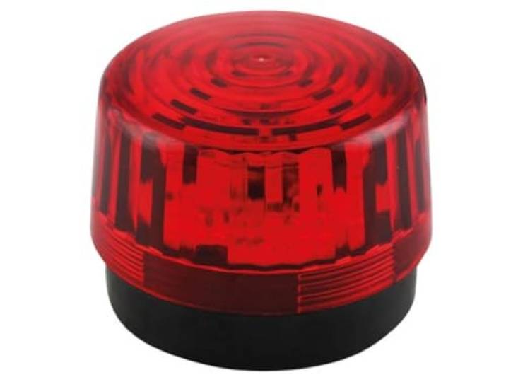 Velleman Feu clignotant LED rouge\, 12 V DC\, 100 mm\, 15 LED blanches\, voyant de signalisation et feu d'avertissement\, 80-120 flashs par minute\, IP20 ABS acrylique