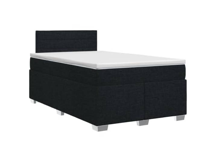 KTHLBRH Boxspringbett mit Matratze schwarz 120 x 190 cm Stoff Kopfteil verstellbar 78/88 cm, Taschenfedern, Lattenrost, Holztechnik, Polyester