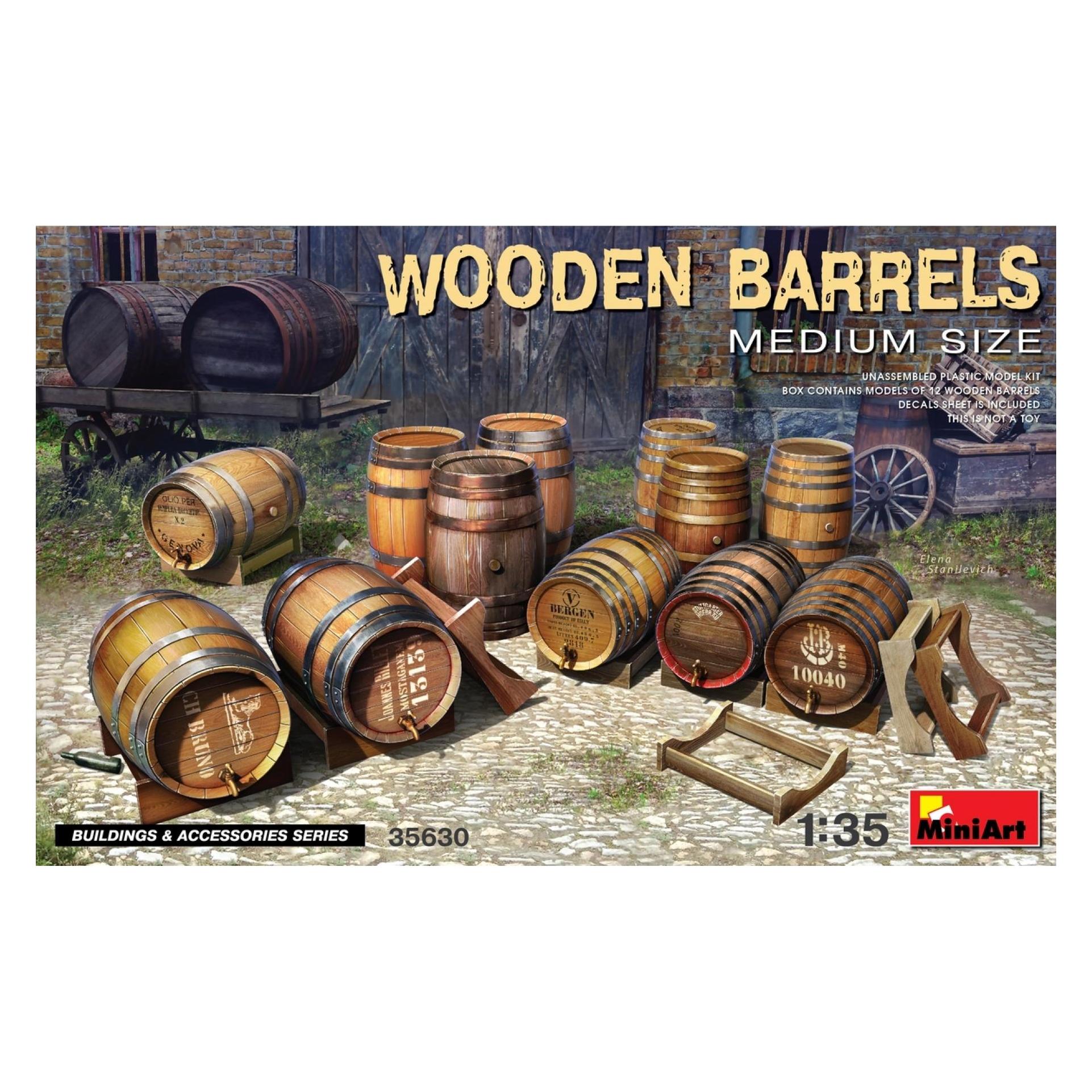 Mini art Wooden Barrels. Medium Size (35630)