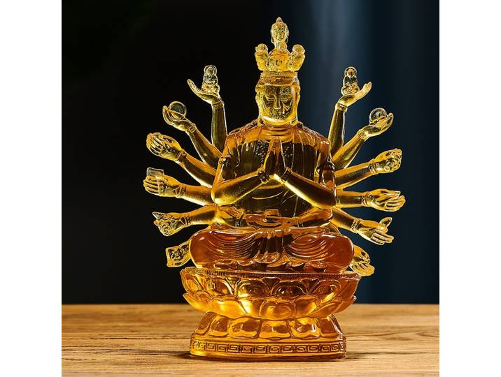 Liuli mille mains Guanyin bouddha tantrique Statue ornement maison bureau décoration résine artisanat