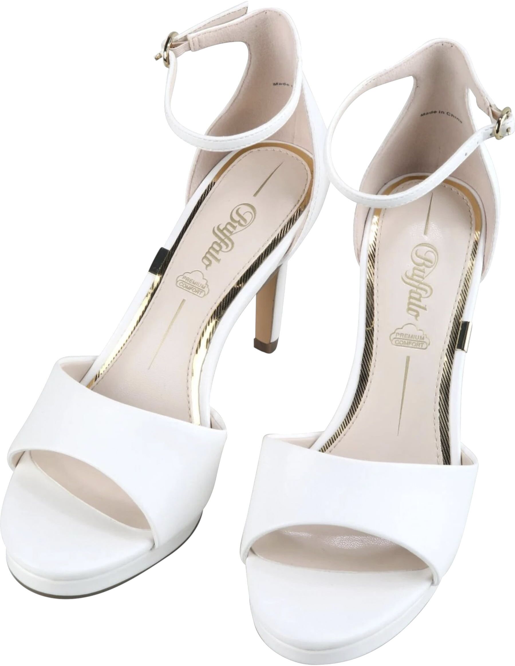 High-Heel-Pumps BUFFALO "Buffalo Damen Buffalo Ronja Sandal Heel Imi Nappa", Damen, Gr. 41, weiß, Kunstfaser, unifarben, Schuhe