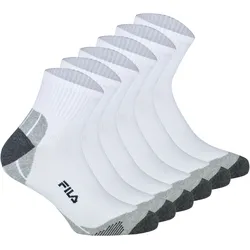 FILA Unisex Socken, 6 Paar - Quarter Multisport, Kurzsocken Weiß / 35-38