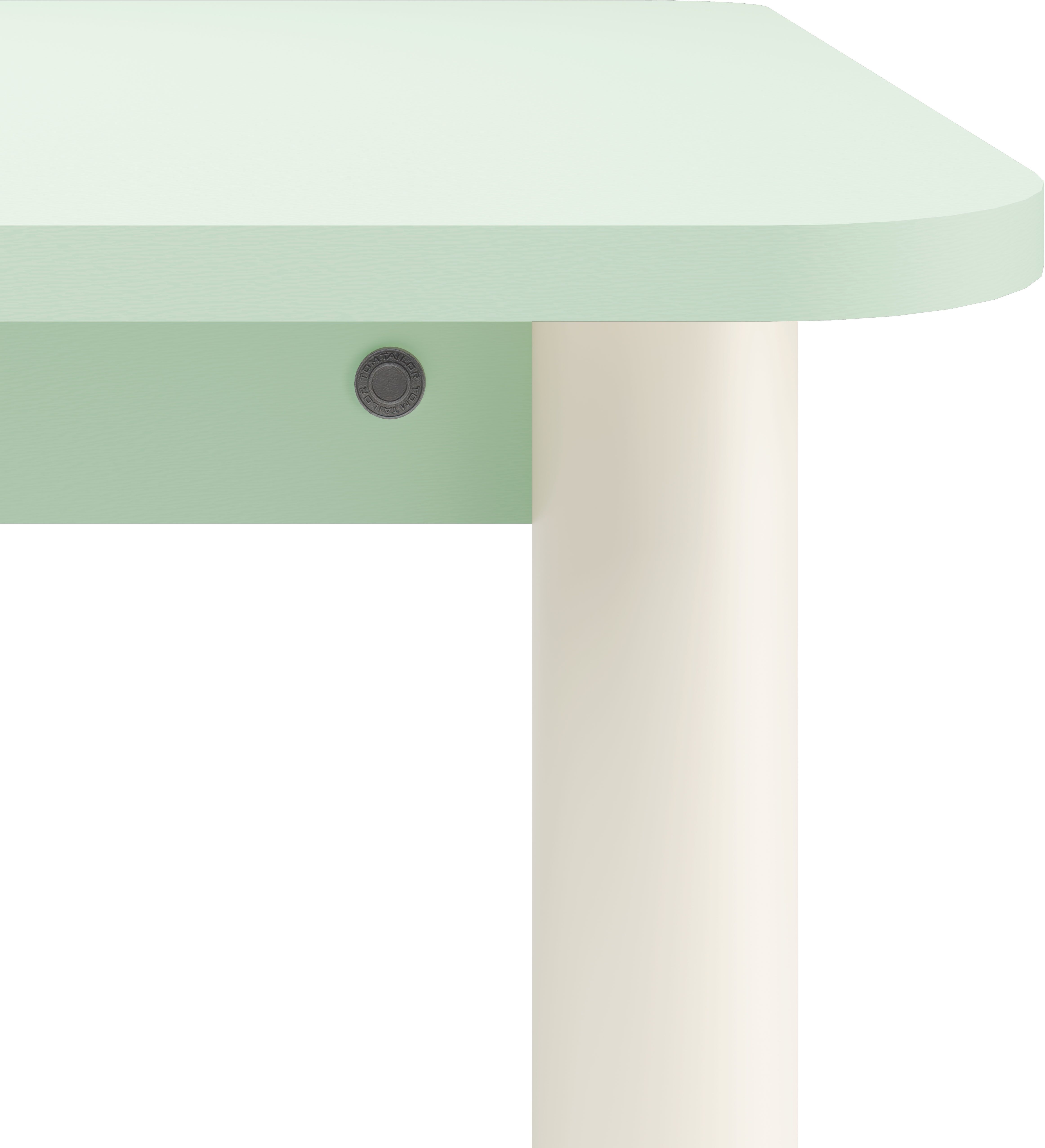 Esstisch TOM TAILOR HOME "COLOR TABLE", grün (fresh sage 08, off, weiß 02, fresh sage 08), B:140cm H:76cm T:90cm, Tische, Esstisch, Esstisch, 4-Fuss, 3 Grössen, 3 Dekorfarben, 4 Fussfarben, ABS-Kante fresh sage 08, off, weiß 02, fresh sage 08 B/H/T: 140cm