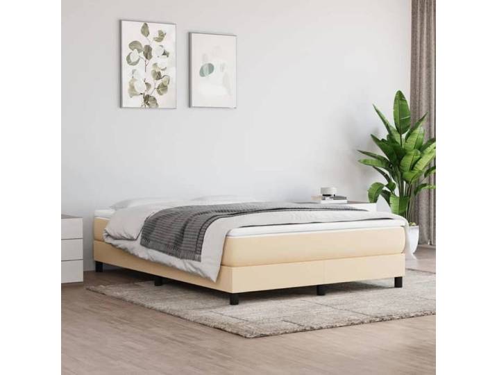 Crème Cadre de Lit pour 140x190cm Lit Double à lattes crème 140x190cm tissu CL7400170
