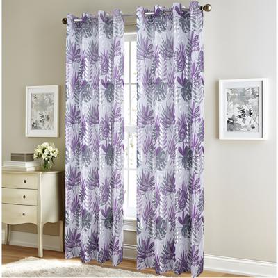RT Designer Collection "Fern Metallic Floral Window Curtain Panel 90"""