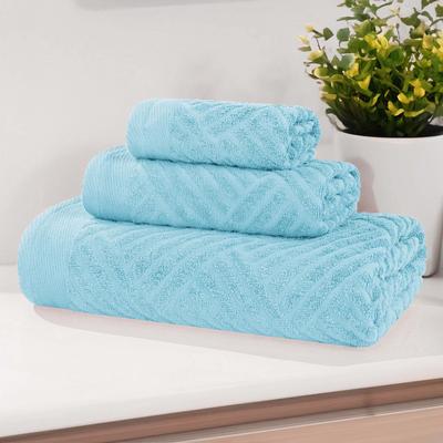 Superior Basketweave Egyptian Cotton Jacquard 3 Piece Assorted Towel Set