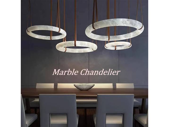 Lustre suspendu en Faux marbre espagnol, lustre en pierre artificielle pour salon, chambre à coucher, hôtel, Bar, décoration de maison, luminaire domestique