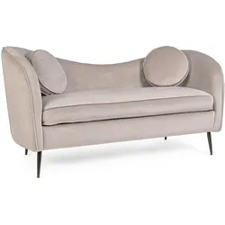 2-Sitzer Sofa Candis Samt-Optik, modern, hellgrau, Metallgestell, bequem gepolstert