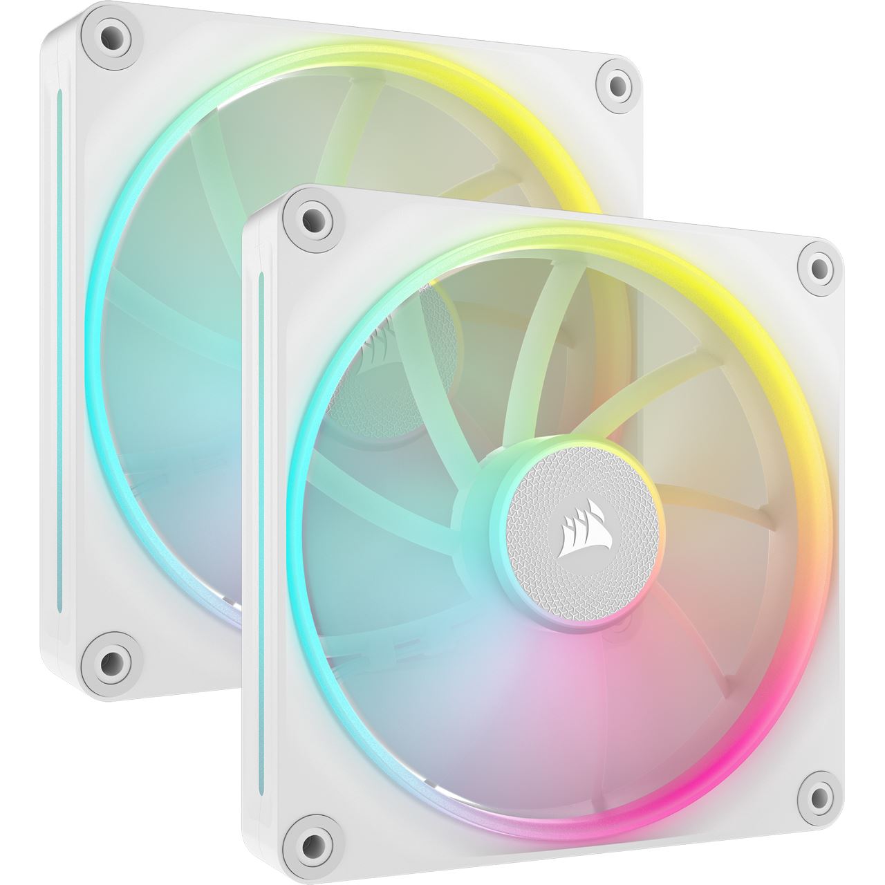 140x140x25mm Corsair LX RGB Series iCUE LINK LX140 RGB White, 140mm RGB Fan, Dual Fan Kit