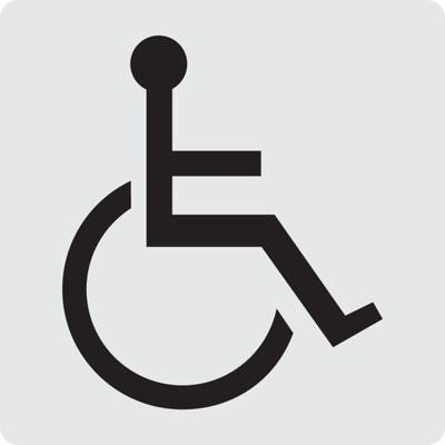 WC-Schild, Rollstuhl, Piktogramm, 60 x 60 mm - 60x60x0.5 mm Aluminium glatt