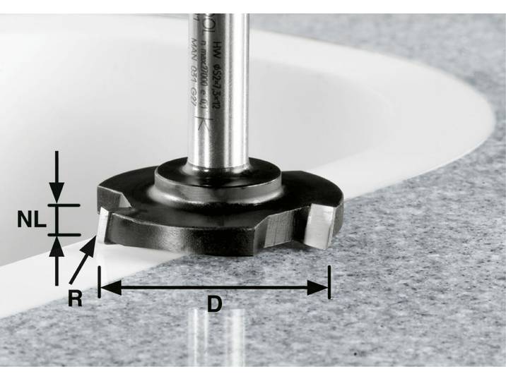 Fraise à surfacer Festool HW\, queue de 12 mm\, HW D 52/R1ss S12 492701