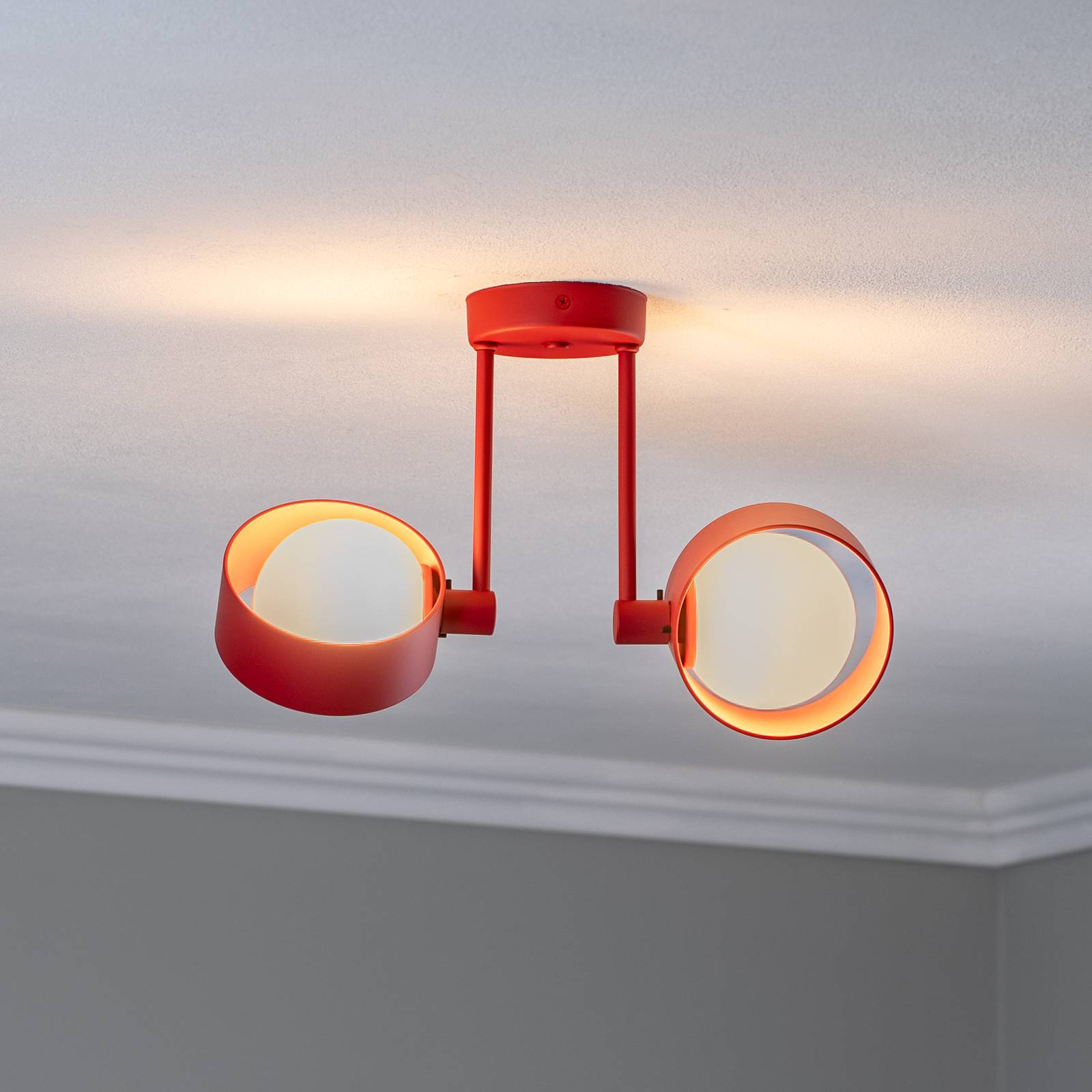 Deckenlampe Mado Argon, dimmbar, rot, für Wohn- / Esszimmer, Metall, Junges Wohnen, Deckenlampe