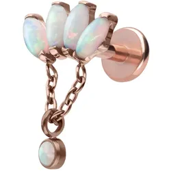 Titan Labret mit Push Fit LOTUSBLÜTE + SYNTHETISCHE OPALE