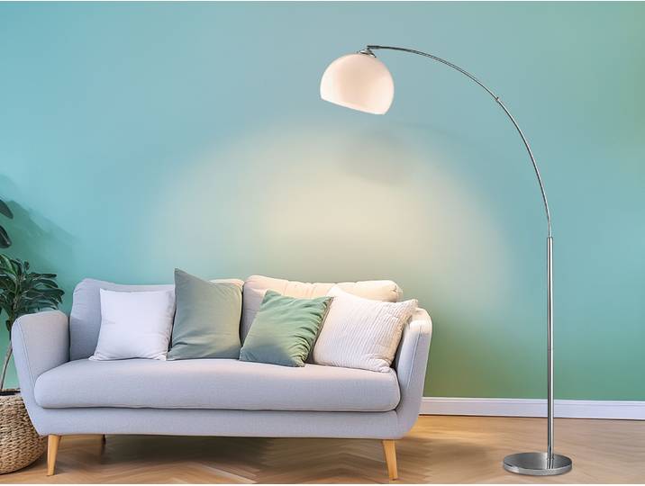 Trio Leuchten - Moderne längliche Stehleuchte I Stehlampe I Standleuchte I Lampe I Leuchte Chrom - Brasilia I Wohnzimmer I Schlafzimmer - Metall Länglich - LED geeignet E27