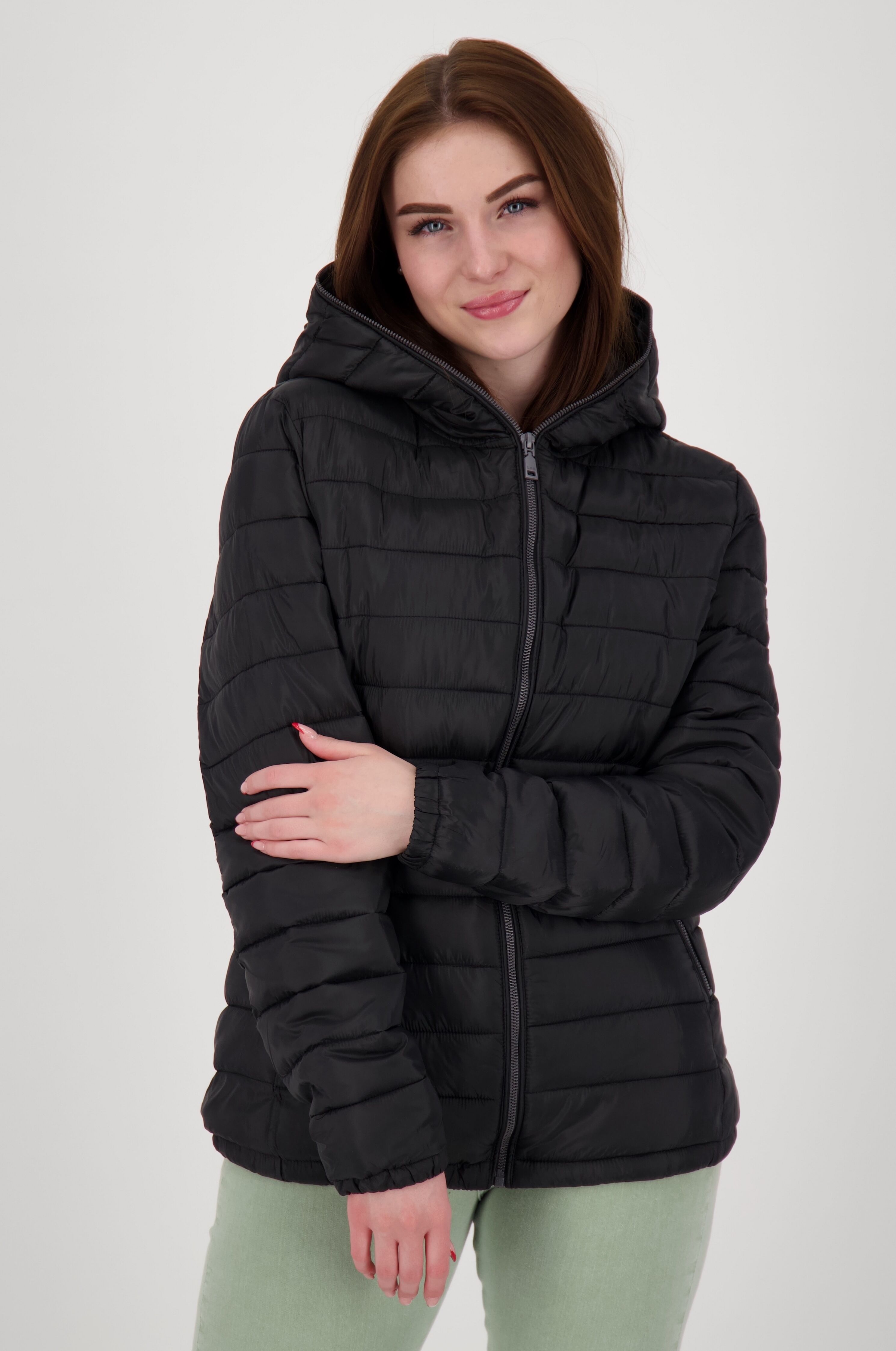 Steppjacke LPO "GILMOUR MELVILLE X Women", Damen, Gr. 44L, schwarz, Web, 100% Polyester, figurbetont hüftbedeckend, abnehmbar,verstellbar mit innenliegendem Gummizug, Jacken Steppjacke, auch in Grossen Grössen erhältlich schwarz 44L