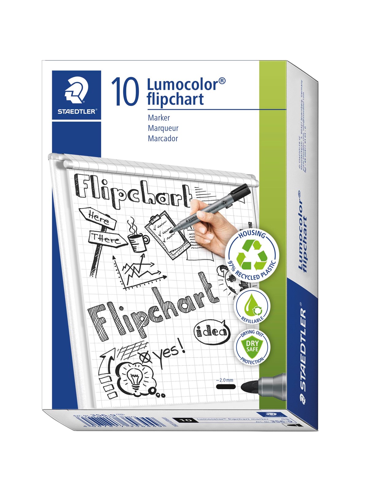 Staedtler Flipchart marker Lumocolor.10 pcs Green