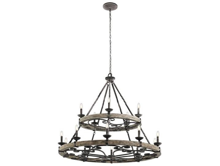 Elstead Lighting Kronleuchter Taulbee, Zinkfarben, Holz, 107.9 cm, RoHS, Lampen & Leuchten, Innenbeleuchtung, Hängeleuchten, Kronleuchter