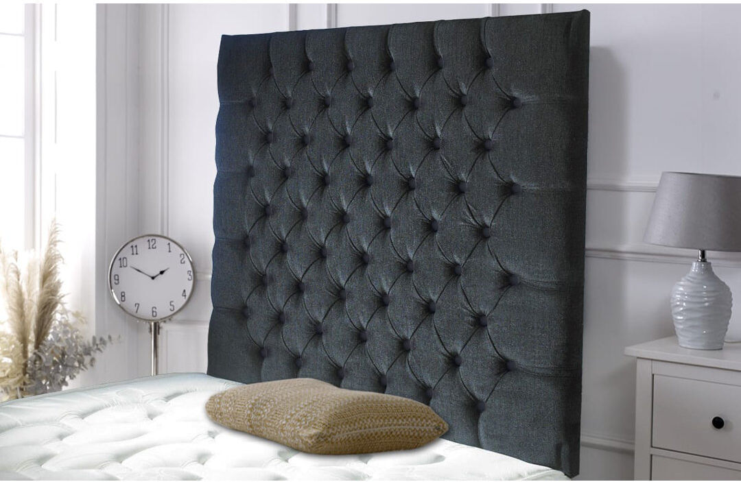 Rosdorf Park Shaw Upholstered Chenille Headboard Black Kingsize (5')