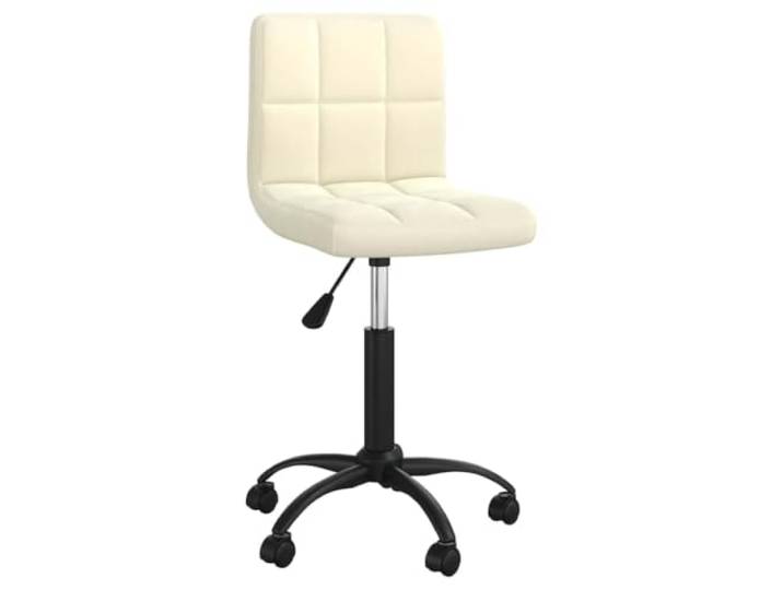 Coespram Drehbarer Esszimmerstuhl Samt Creme Höhenverstellbar Rollen Flexibler Polsterstuhl mit leichtgängigen Rollen und Gasfeder für Schminktisch, Arbeitszimmer und Essbereich.