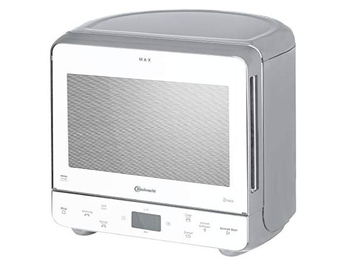 Bauknecht MW 39 WSL / Kombination Grill und Mikrowelle / Crisp Funktion / 700 W / 13 L Garraum / Super-Kompakt Design / Dampfgarfunktion / Schnellauftau-Funktion, Weiß/Silber