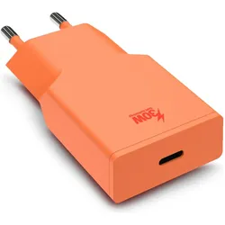 Urban Factory 30W GaN USB-C Ladegerät mit 1.5m geflochtenem USB-C Kabel (30 W), USB Ladegerät, Orange