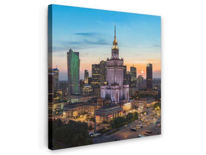 LEINWANDBILD Polen - Sonne - Warschau Wandbild Wohnzimmer 50x50 cm