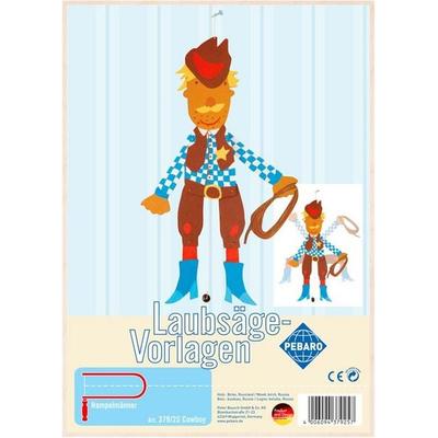 PEBARO 379/2S - Laubsägevorlage Cowboy, Hampelmann, 1 Platte, Größe DIN A4