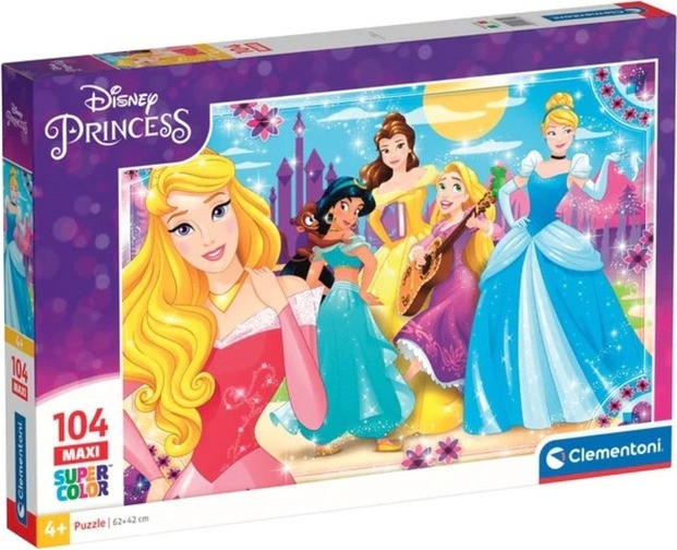 Clementoni Supercolor Maxi Disney Prinsessen Legpuzzel - 104 onderdelen