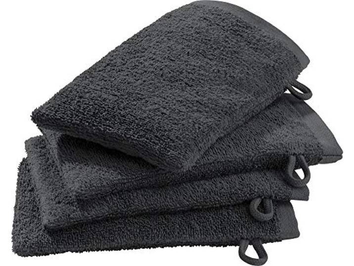 Erwin Müller Waschhandschuh-Set 4er-Pack grau Größe 15x21 cm - Ludwigsburg - 100% Baumwolle - kuschelweich, saugstark, voluminös - praktisch durch Schlaufe (weitere Farben)