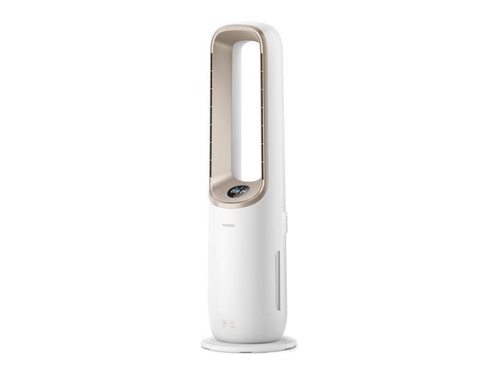 Luftreiniger PHILIPS AMF870 Air Performer, 3-in-1 Reinigen, Kühlen & Heizen , weiss (weiß, champagner), B:32,5cm H:106,4cm T:32,5cm Ø:32,5cm, Luftreiniger, Luftreiniger, für Allergiker geeignet, CADR 270 m³/h, mit Air+ App verbunden