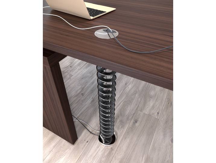 Goulotte extensible Helix passe-câbles, 70 à 110 cm - Chrome