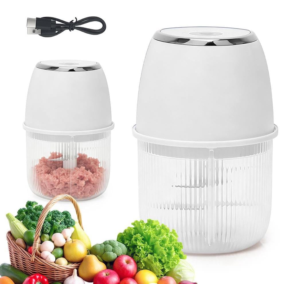 Elektrische mini-hakmolen met USB-aansluiting, 350 ml, Wit