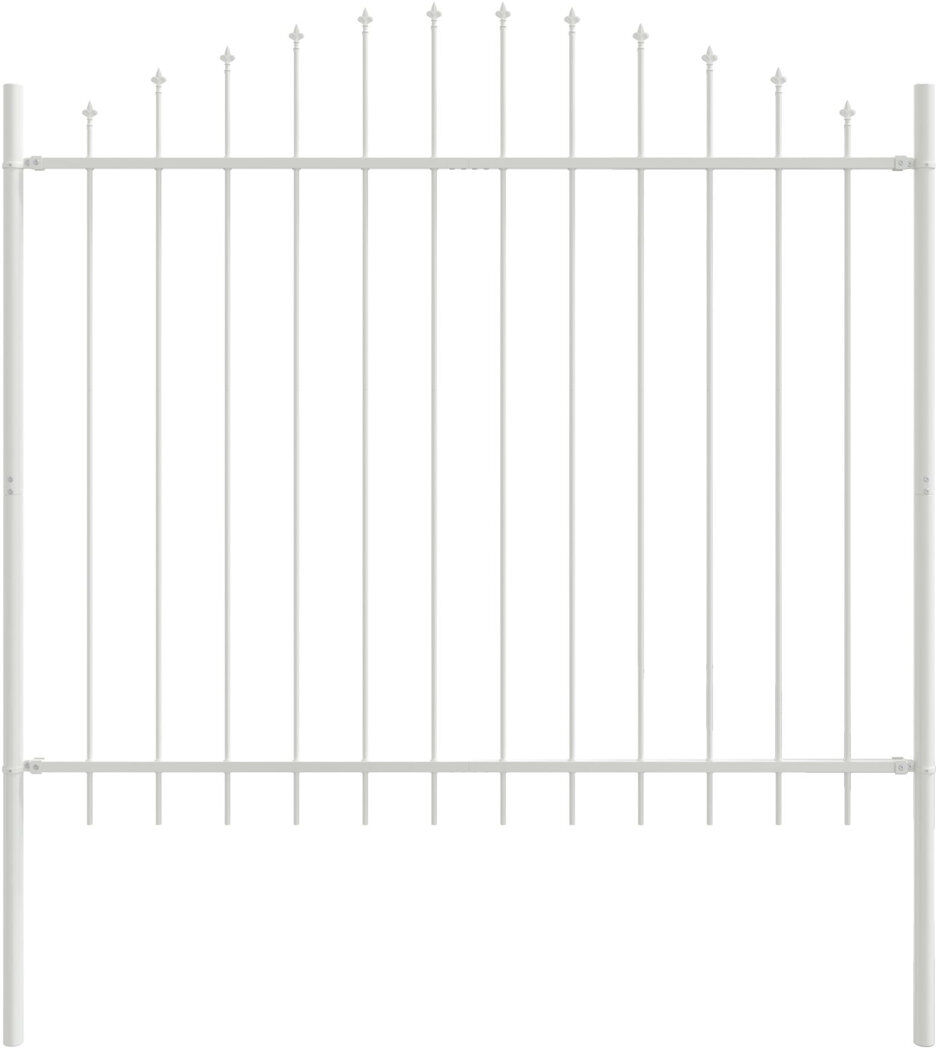 vidaXL 190cm H x 170cm W Metal Border Fencing White 170cm W X 190cm H X 190cm D