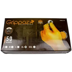 ACMax Arbeitshandschuhe 50 x in XL Grippaz Nitril Orange extrem robust und reissfest