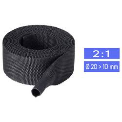 TRU COMPONENTS TC-14976084 Gewebe-Schrumpfschlauch Schwarz 20 mm 10 mm Schrumpfrate:2:1 Meterware