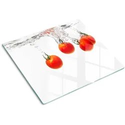 GLASPLATTE 60x52 cm Tomaten unter Wasser
