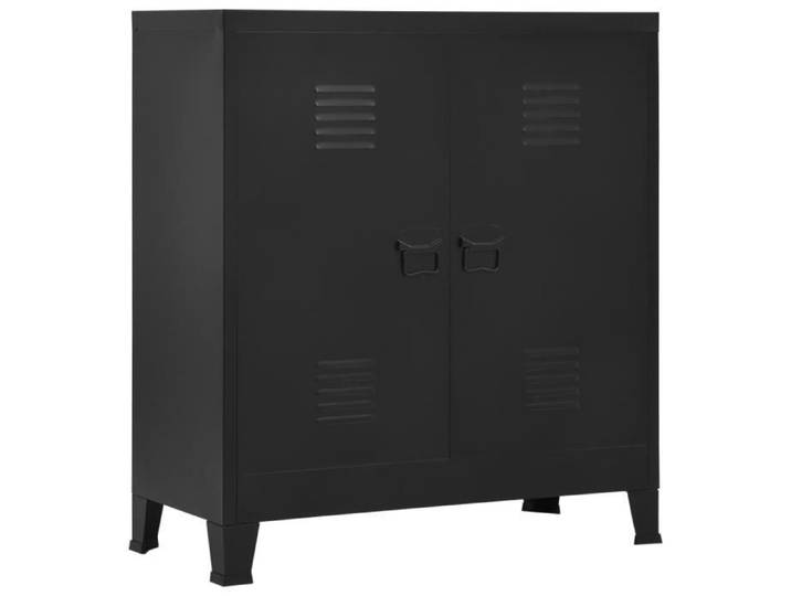 MEXPE- Classeur Meuble classement - Armoire de rangement E132Noir 90x40x100 cm Acier 4750