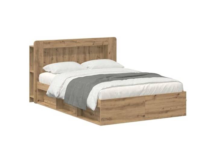 PUGYNBK Artisan Bettrahmen mit Aufbewahrung, Eiche Robustes Holz, Schubladen darunter, feste Lamellen, einfache Montage, 2 Personen