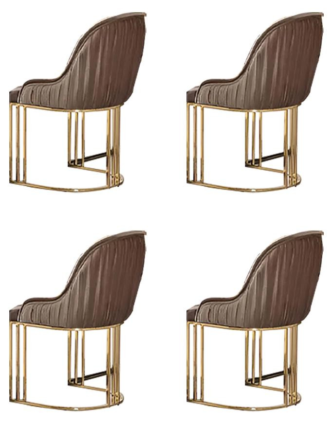 Set van 4 eetkamerstoelen in grijze stof