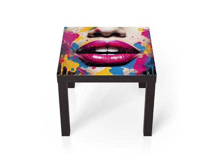 DEQORI Couchtisch 'Lebendige Lippen', Glas Beistelltisch Glastisch modern