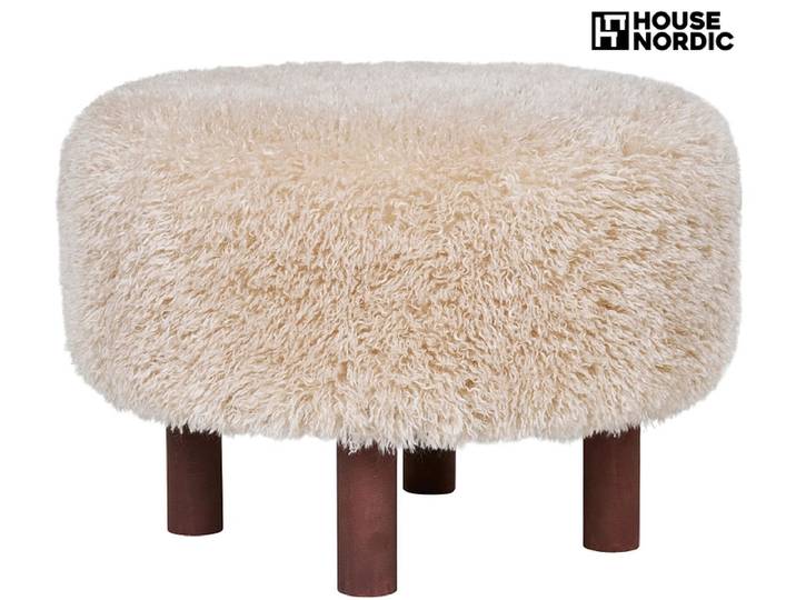 Hocker HOUSE NORDIC INVERNESS 50x50x36cm polyester hellbraun