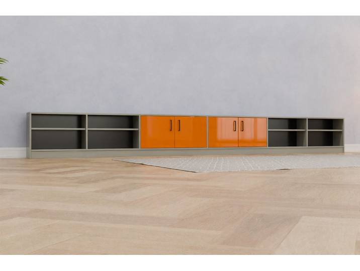 TV-Möbel nach Maß - RAL 2000 Gelborange - 52x453x25cm - Individuell konfigurieren