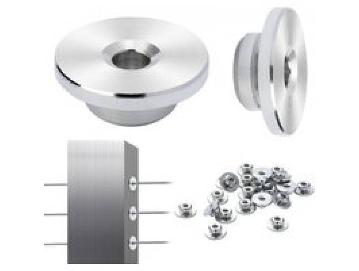 VEVOR Kits de garde-corps de câble, lot de 51, manchons de protection roue 3,2 mm, tendeur borne invisibles 3,2 mm, couvercles de protection pour poteau de garde-corps de câble, poteau à trou horizontal