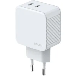 Bigben 45W Ladegerät 2×USB-C PD GaN, ultra-schnell (45 W, 2 Ports), USB Ladegerät, Weiss