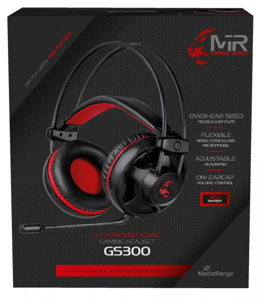 MediaRange MRGS300 5.1 USB-Headset - Zwart