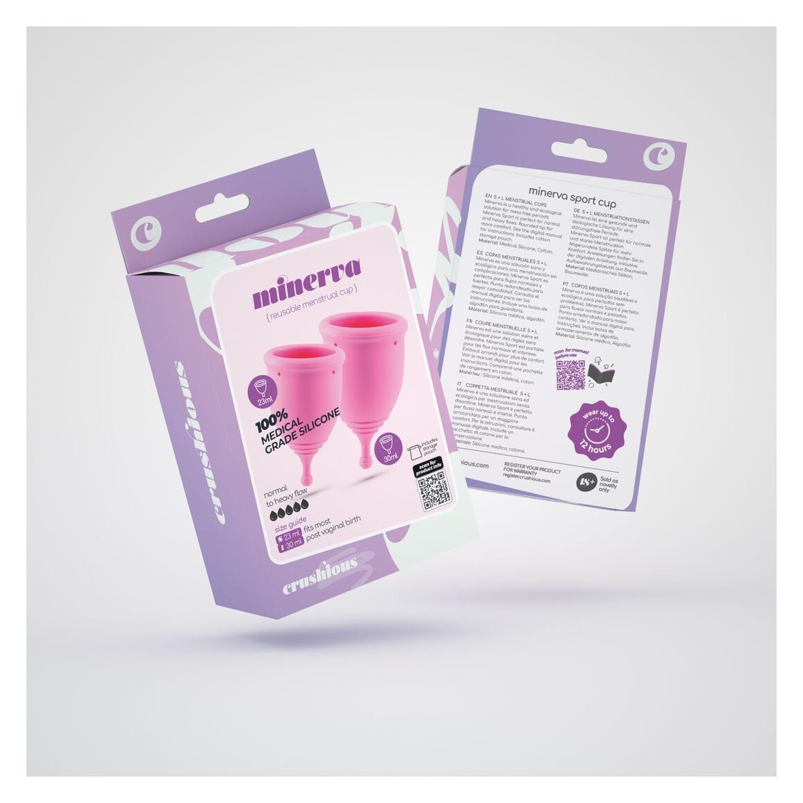 Crushious Minerva - Menstrual Cups with Pouch - S and L - Pink (L, S) (53798124)