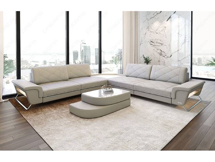 Couch Sepino L-Form in Leder
