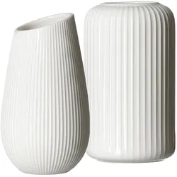 VASEN-SET Alma / Nora weiß 16 cm 2-tlg.