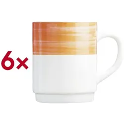 Arcoroc Becher Brush Bockbecher 25cl - 6 Stück 250 ml 6 Stück orange, 6.8x9 cm